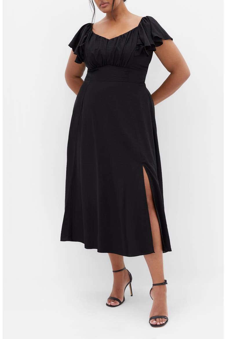 Alisa TIe Front Dress, Main, color, BLACK