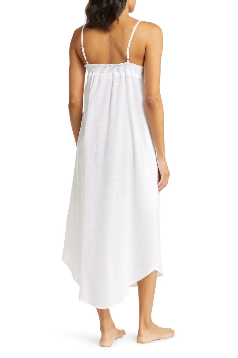 Lace Trim Cotton Nightgown, Alternate, color, WHITE