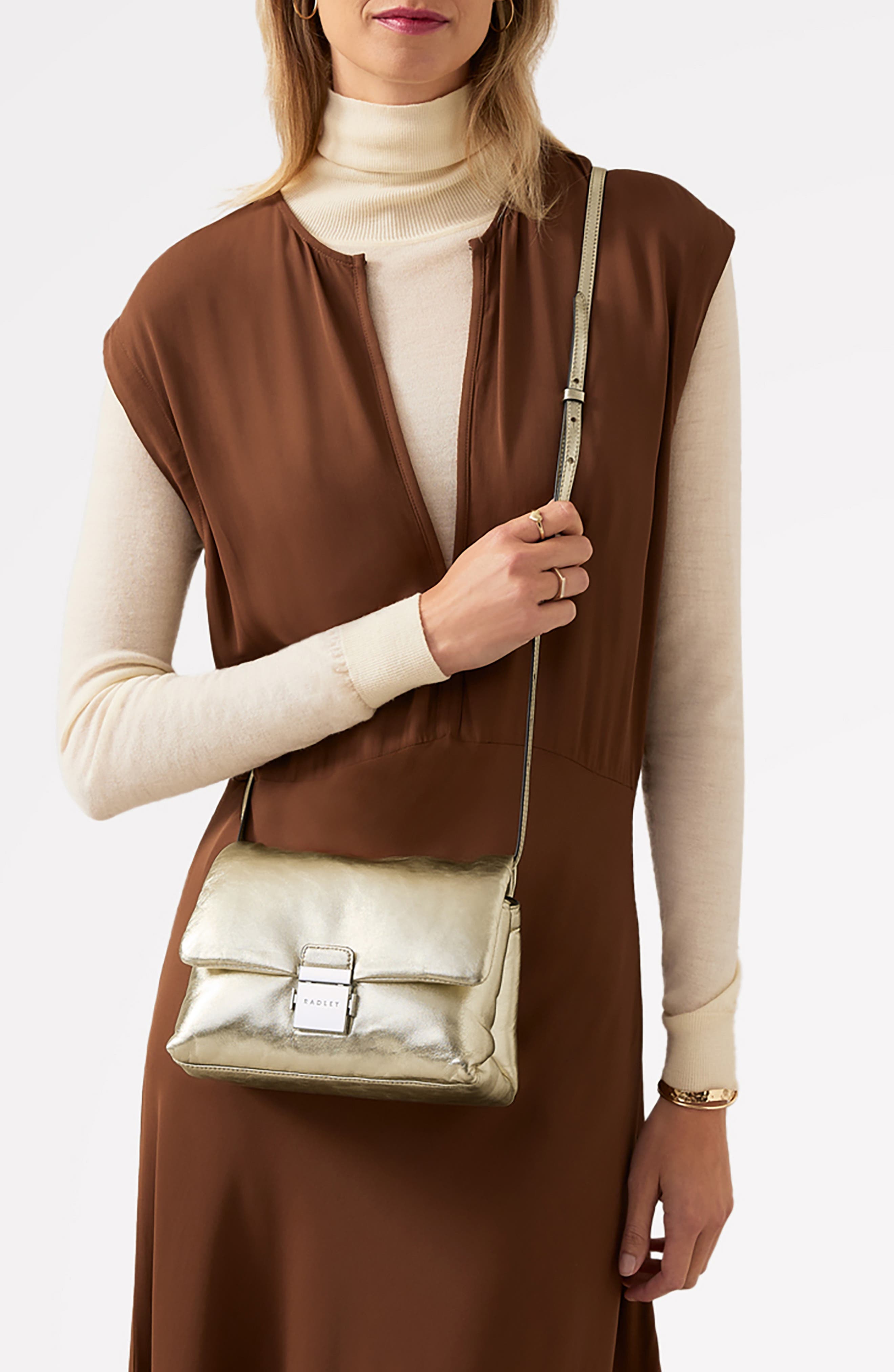 Radley Bondcourt Flap Crossbody Bag, Alternate, color, Icy Gold