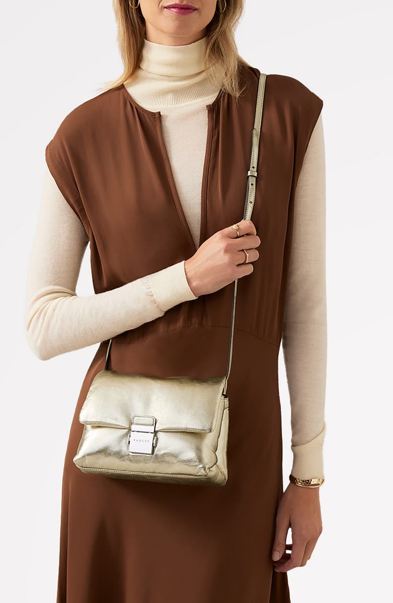 Radley Bondcourt Flap Crossbody Bag, Alternate, color, Icy Gold