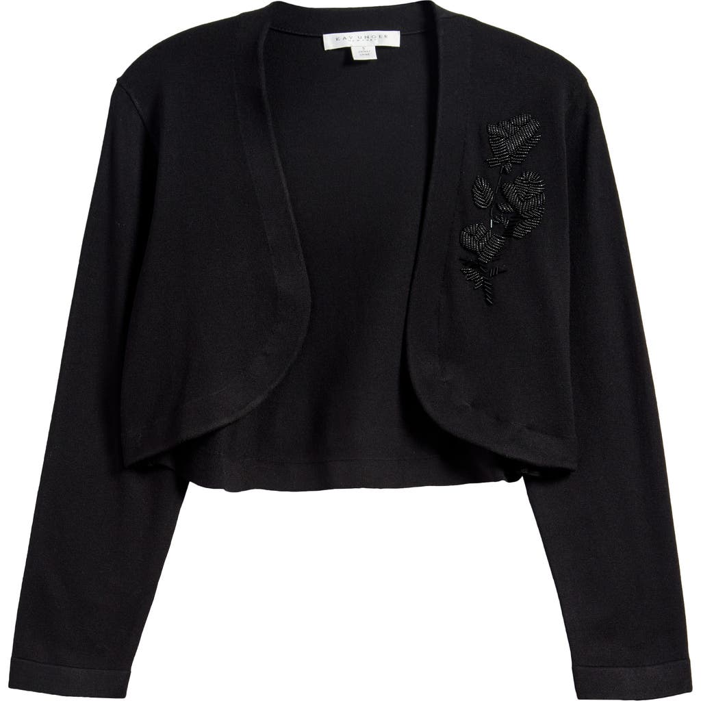 Kay Unger Kelly Embellished Cardigan In Black