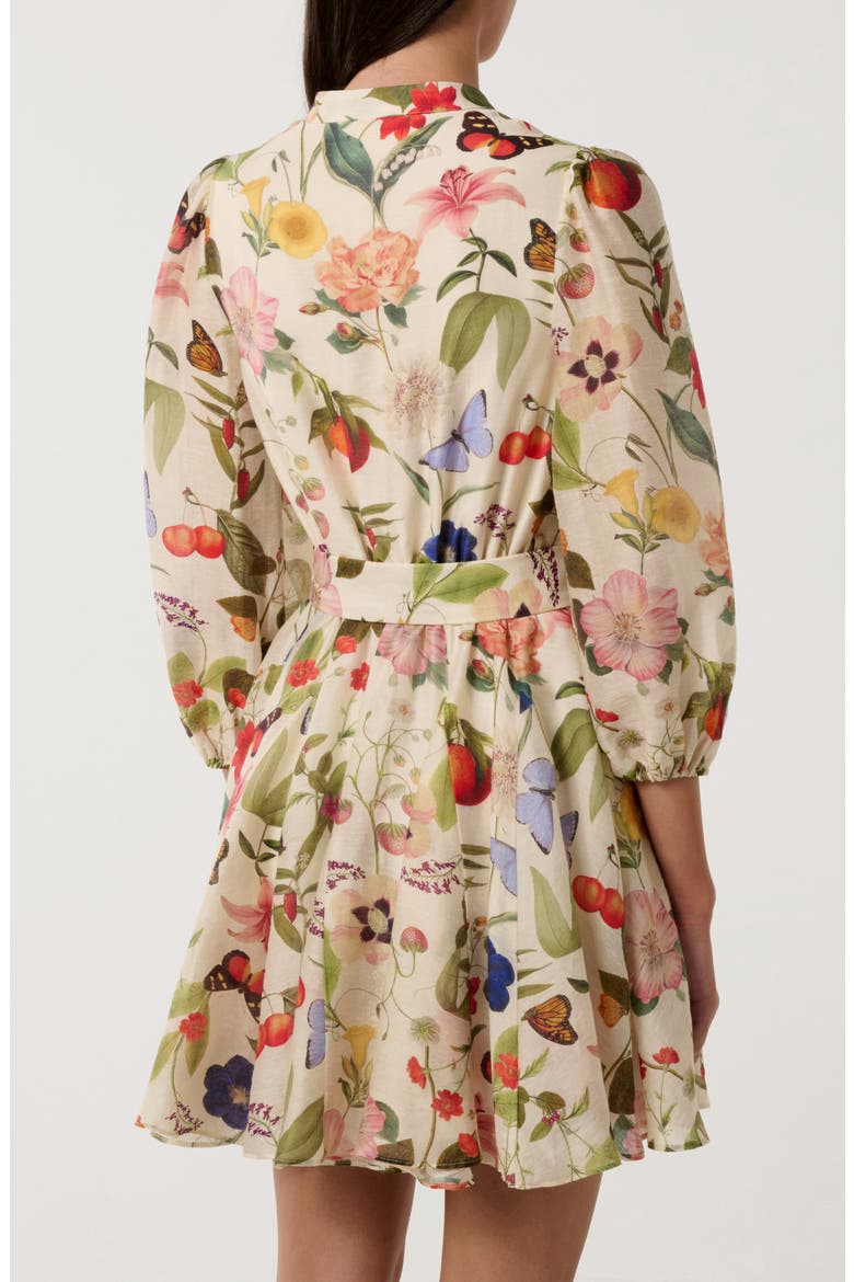 Wesley Print Belted Long Sleeve Minidress, Alternate, color, BRIGHT FLORAL