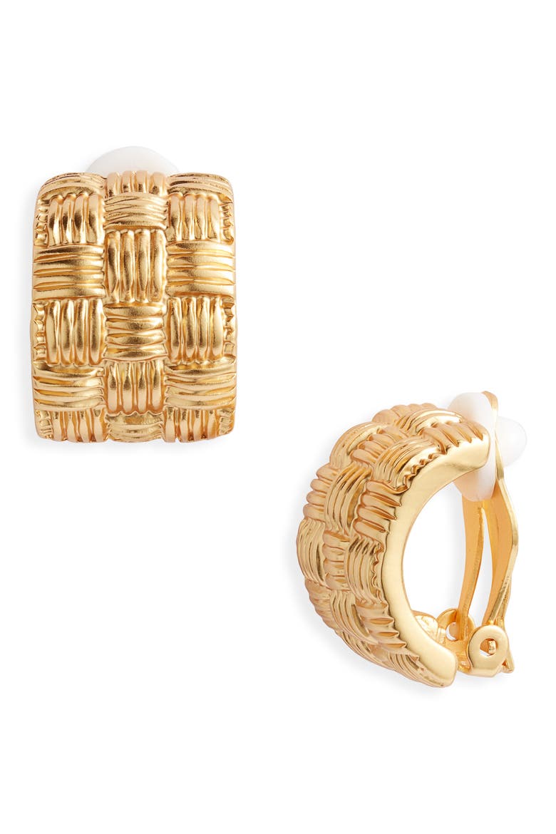 Tufted Huggie Hoop Earrings, Main, color, GOLD