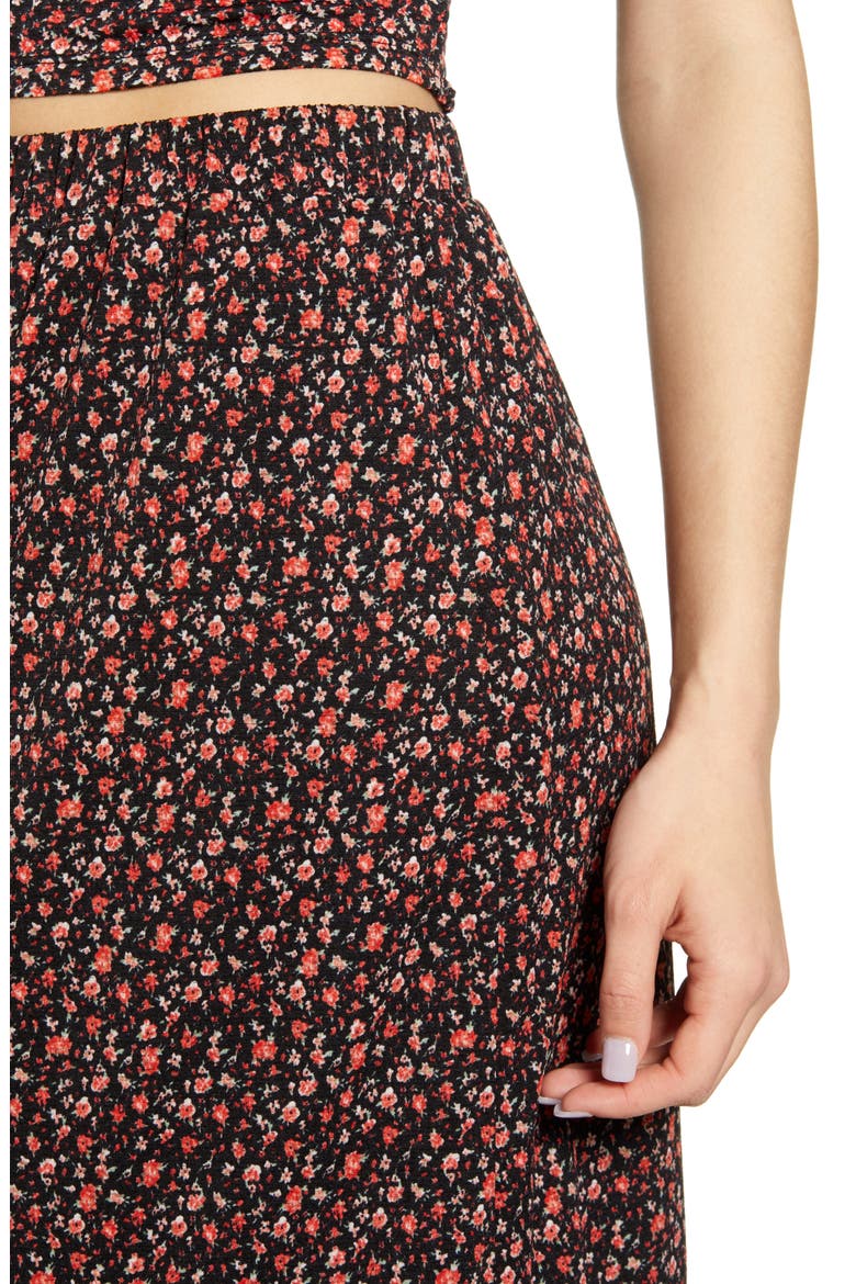 Pella Tiered Maxi Skirt, Alternate, color, BLACK ROUTE DITSY