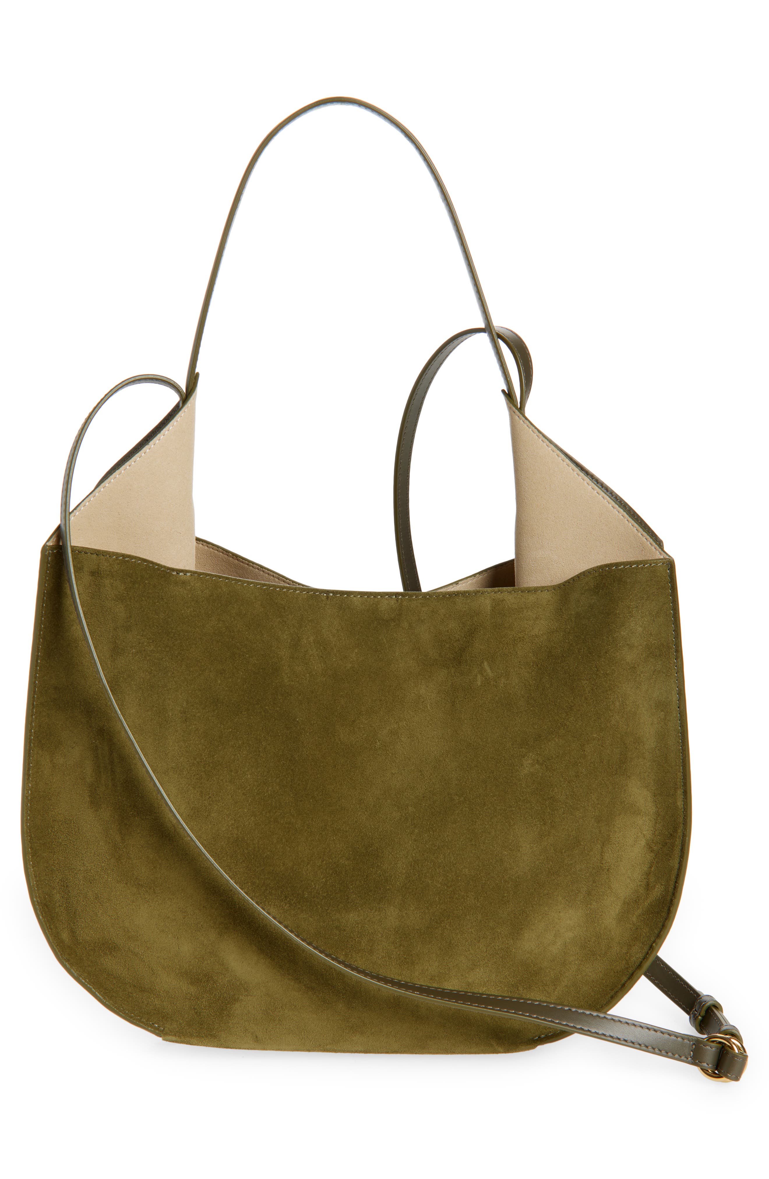 Ree Projects Helene Suede Hobo Bag, Alternate, color, Khaki