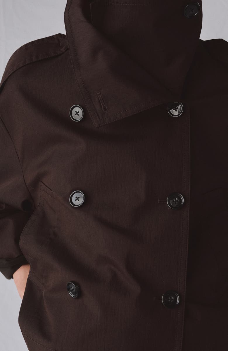 MANGO Crop Trench Jacket, Alternate, color, Chocolate