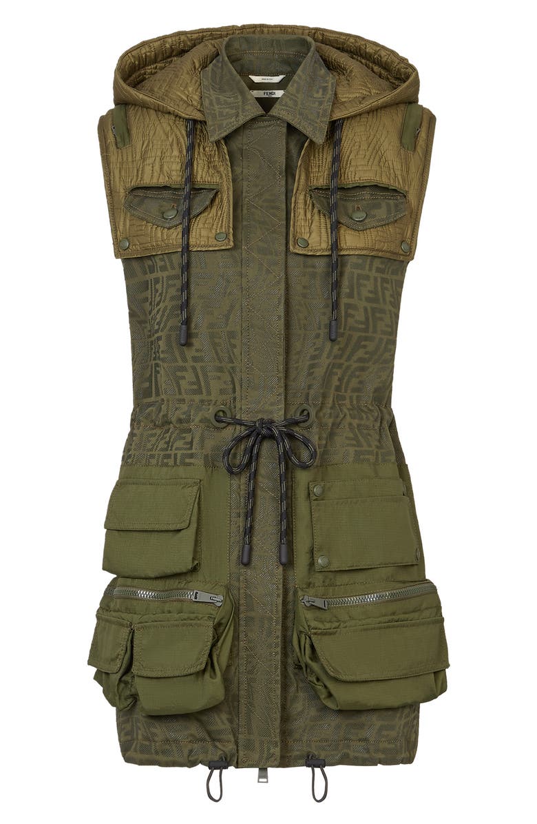 Fendi x Sarah Coleman FF Fisheye Denim Utility Dress, Main, color,