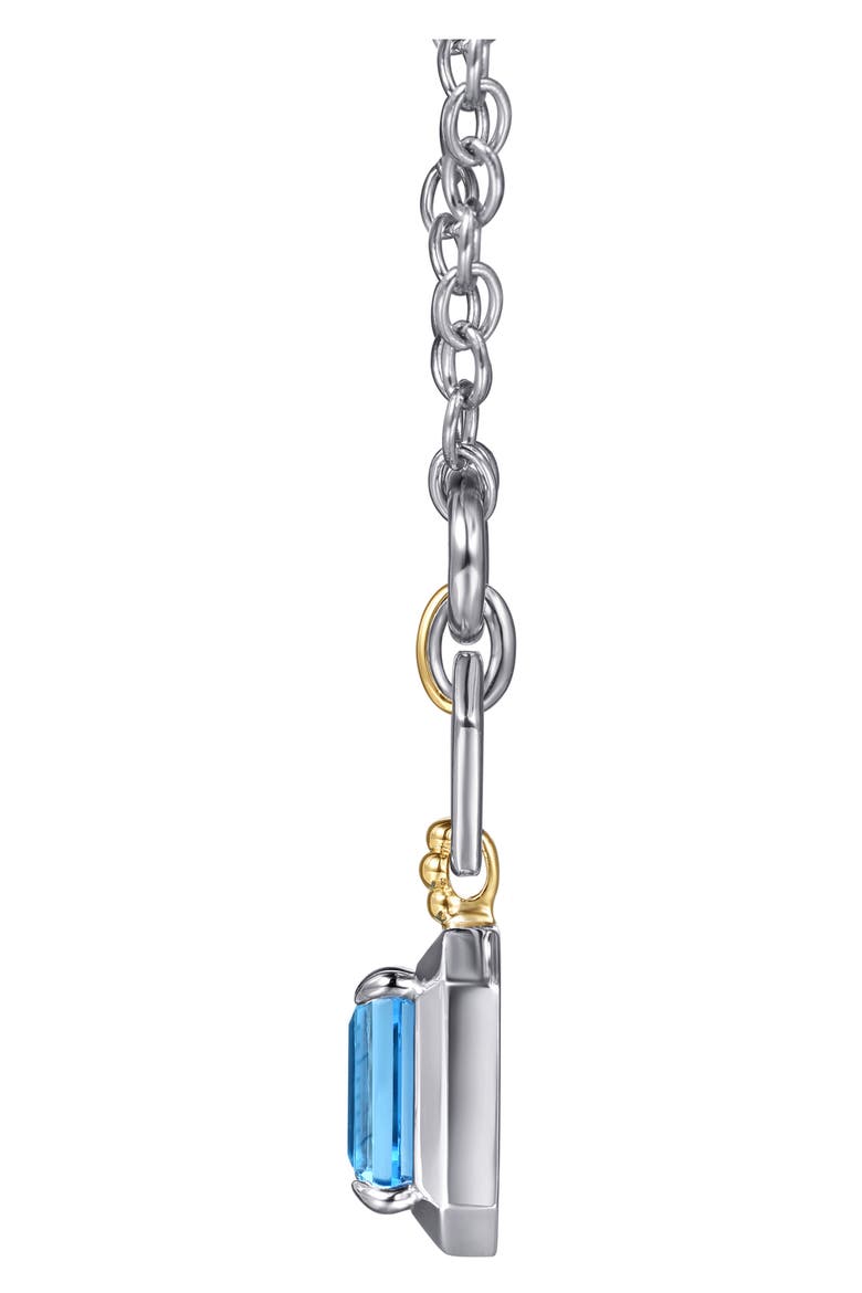 Bujukan Sterling Silver & 14K Gold Blue Topaz Pendant NecklaceBujukan, Alternate, color, STERLING SILVER