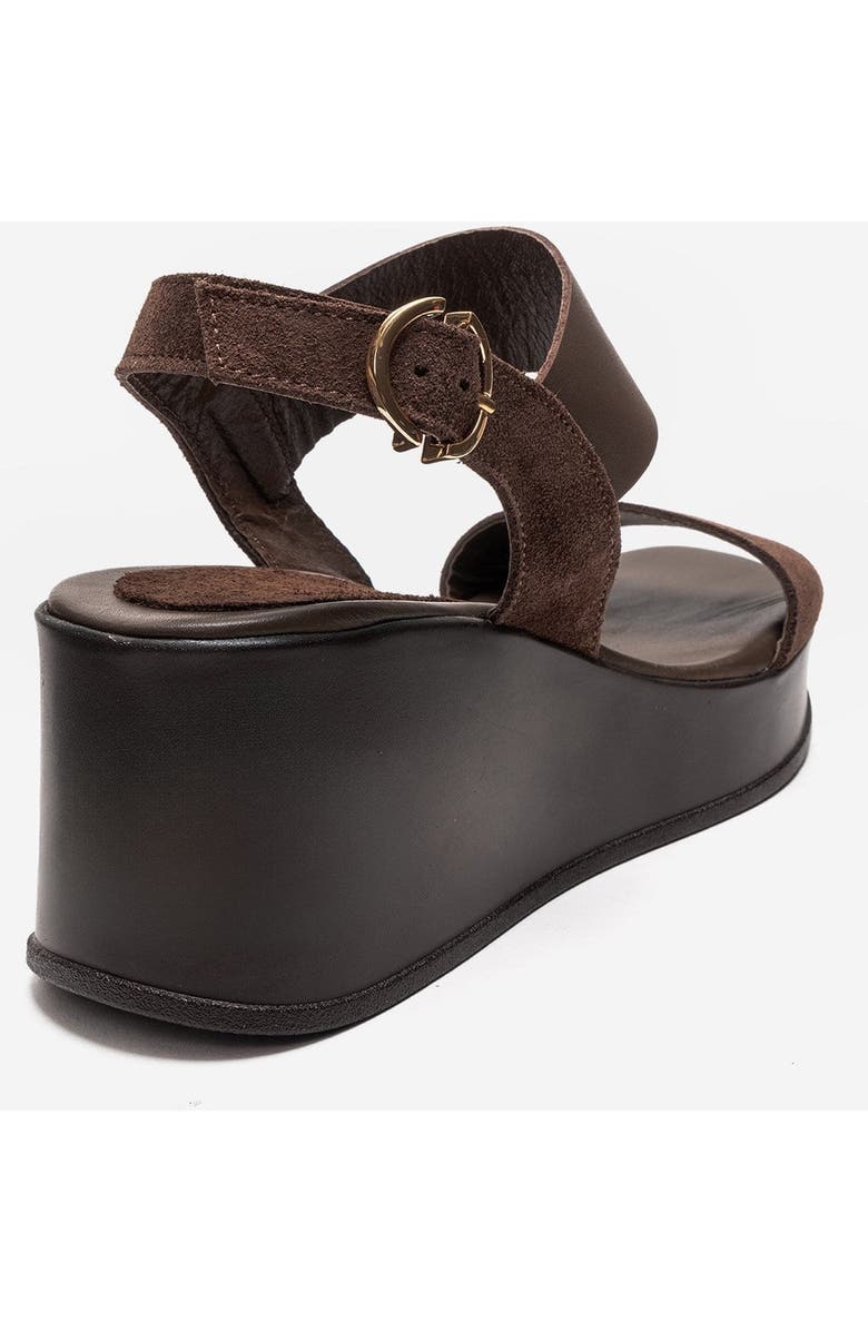 Forever & Always Shoes Lolanthe Leather Wedge Sandal, Alternate, color, Brown Suede