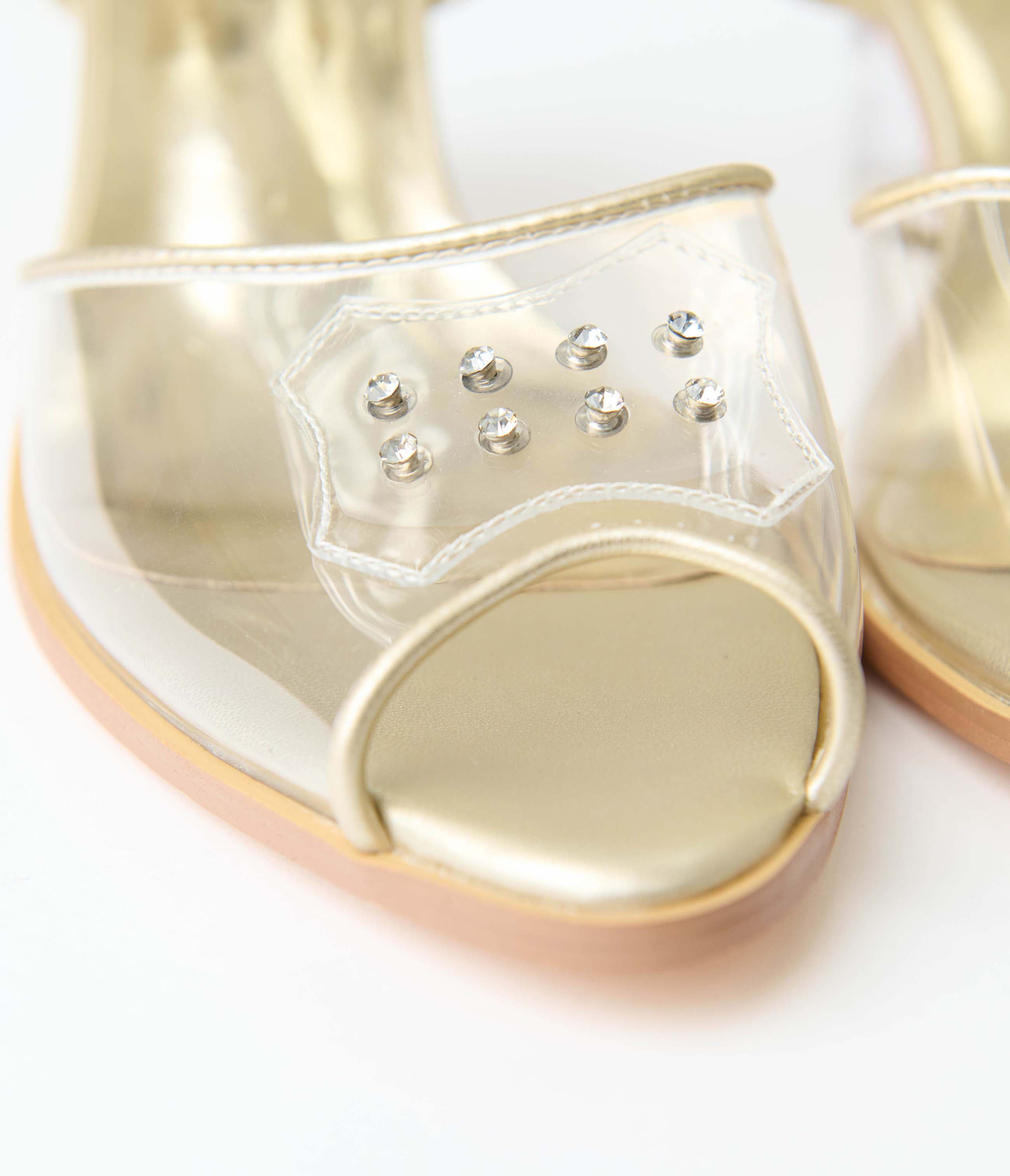 Unique Vintage 1940's Rhinestone Kitten Heels, Alternate, color, Clear Rhinestone