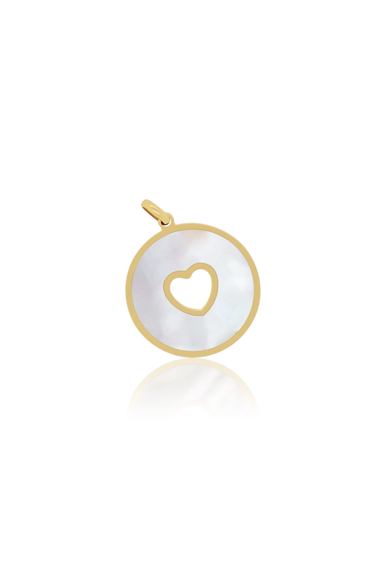 Mother of Pearl Donut Heart Charm, Main, color, Mother of Pearl