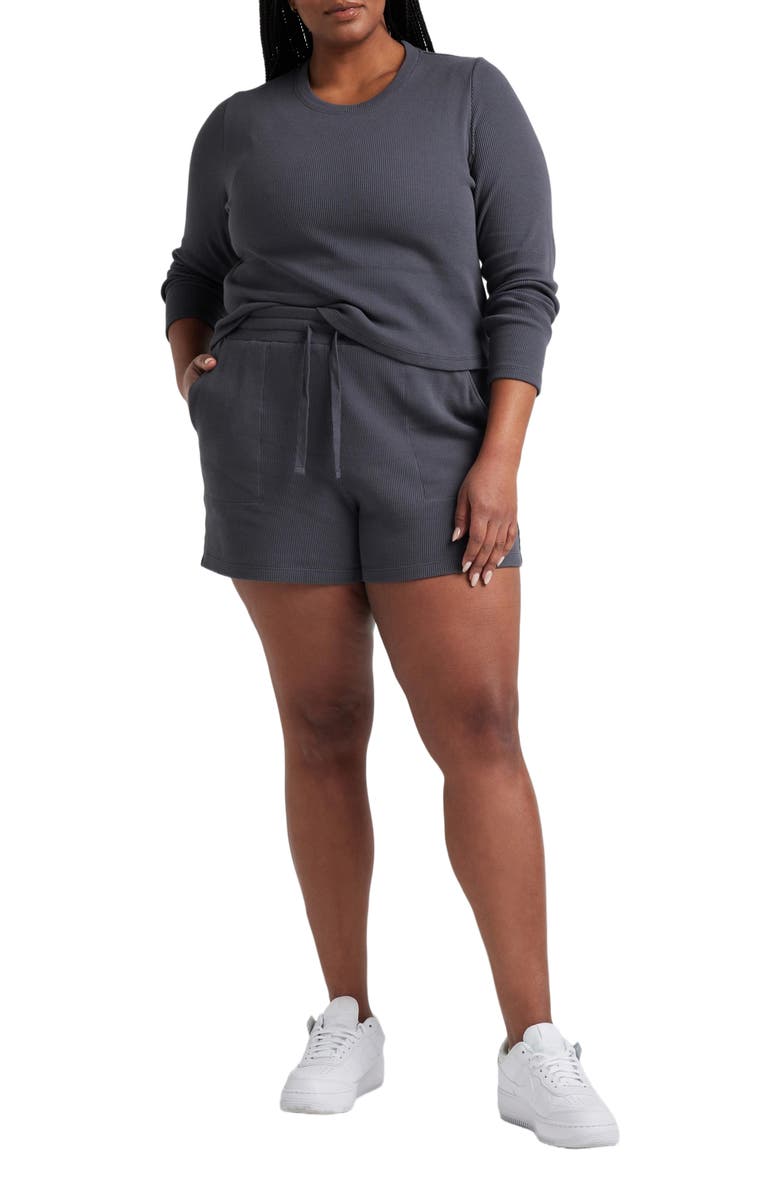 Losano Organic Cotton Long Sleeve Crew, Alternate, color, Charcoal