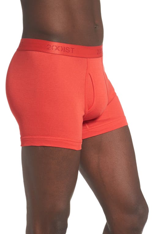 2(x)ist 3-pack Cotton Boxer Briefs In Black/charcoal/poppy Red