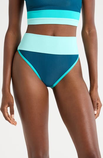 Beach Riot Emmy Colorblock High Waist Bikini Bottoms Nordstrom
