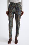 Etro Bristol Paisley Jacquard Slim Leg Ankle Pants