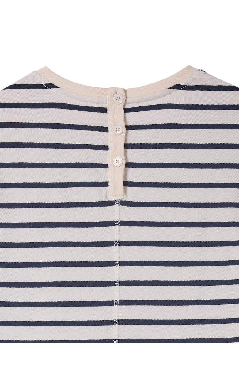 Celtic & Co. Button Back Heavyweight Jersey Top, Alternate, color, Ecru Navy Stripe