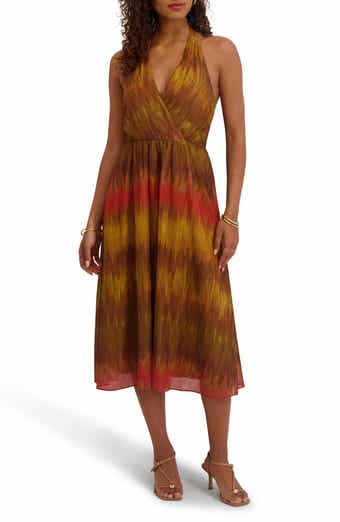 Printed Chiffon Midi Dress