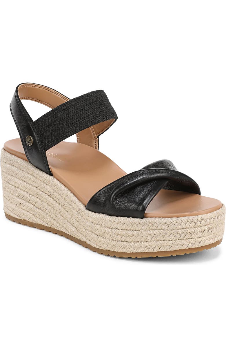Vionic Darla Espadrille Platform Slide Sandal, Main, color, Black