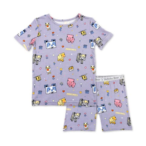 Minecraft Pixel Pals Kids 2-Piece Short Sleeve & Shorts Pajama Set (Toddler, Little Kid & Big Kid)