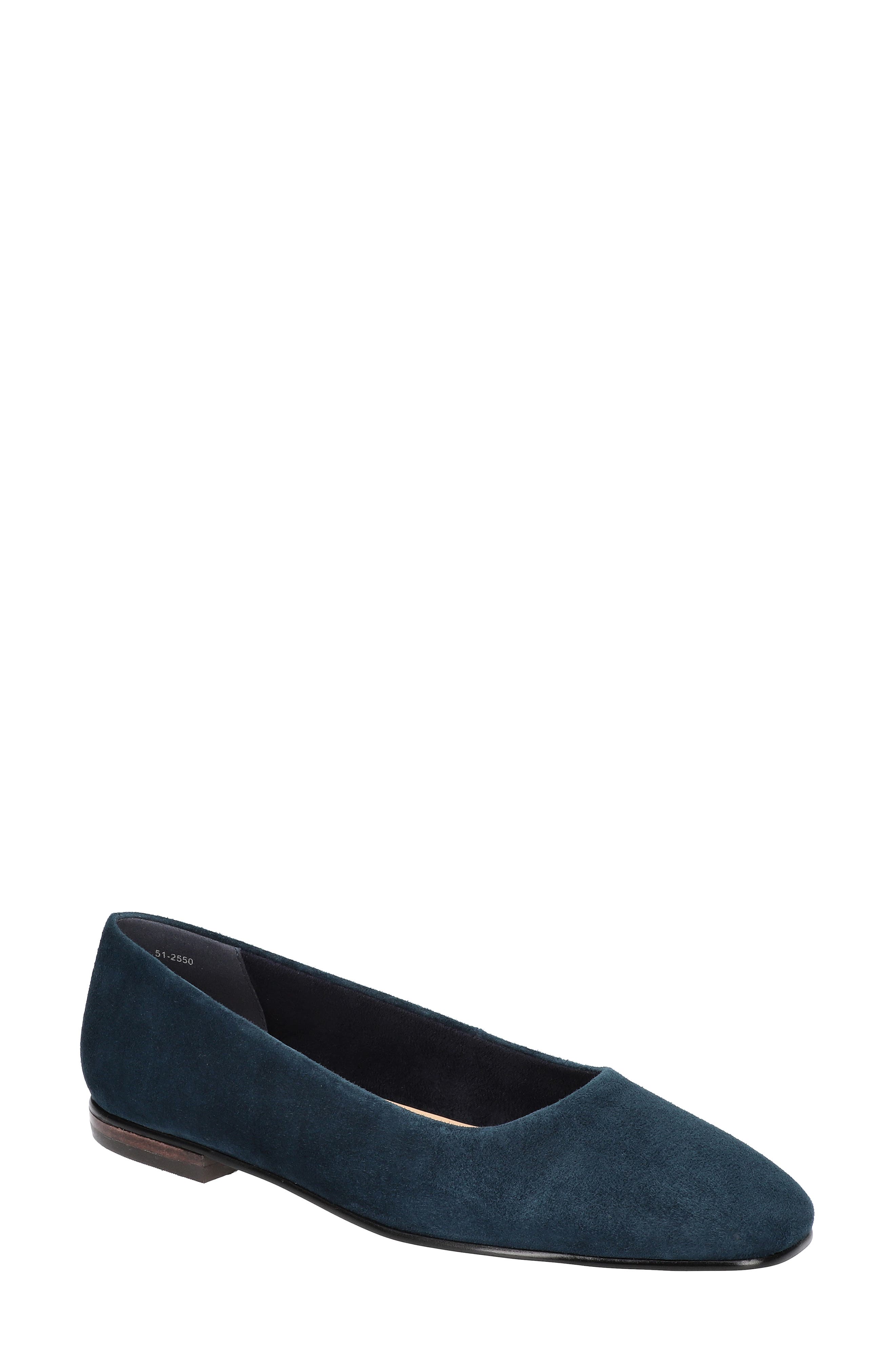 Bella Vita Kimiko Flat, Main, color, Navy Kidsuede Leather