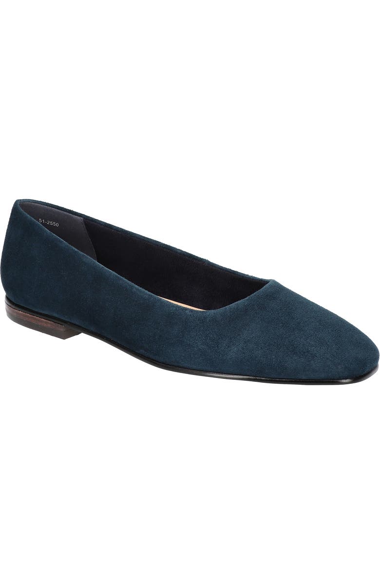 Bella Vita Kimiko Flat, Main, color, Navy Kidsuede Leather