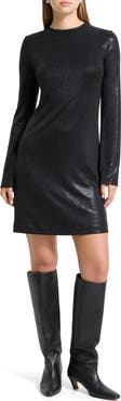 Marcella Adya Metallic Long Sleeve Minidress