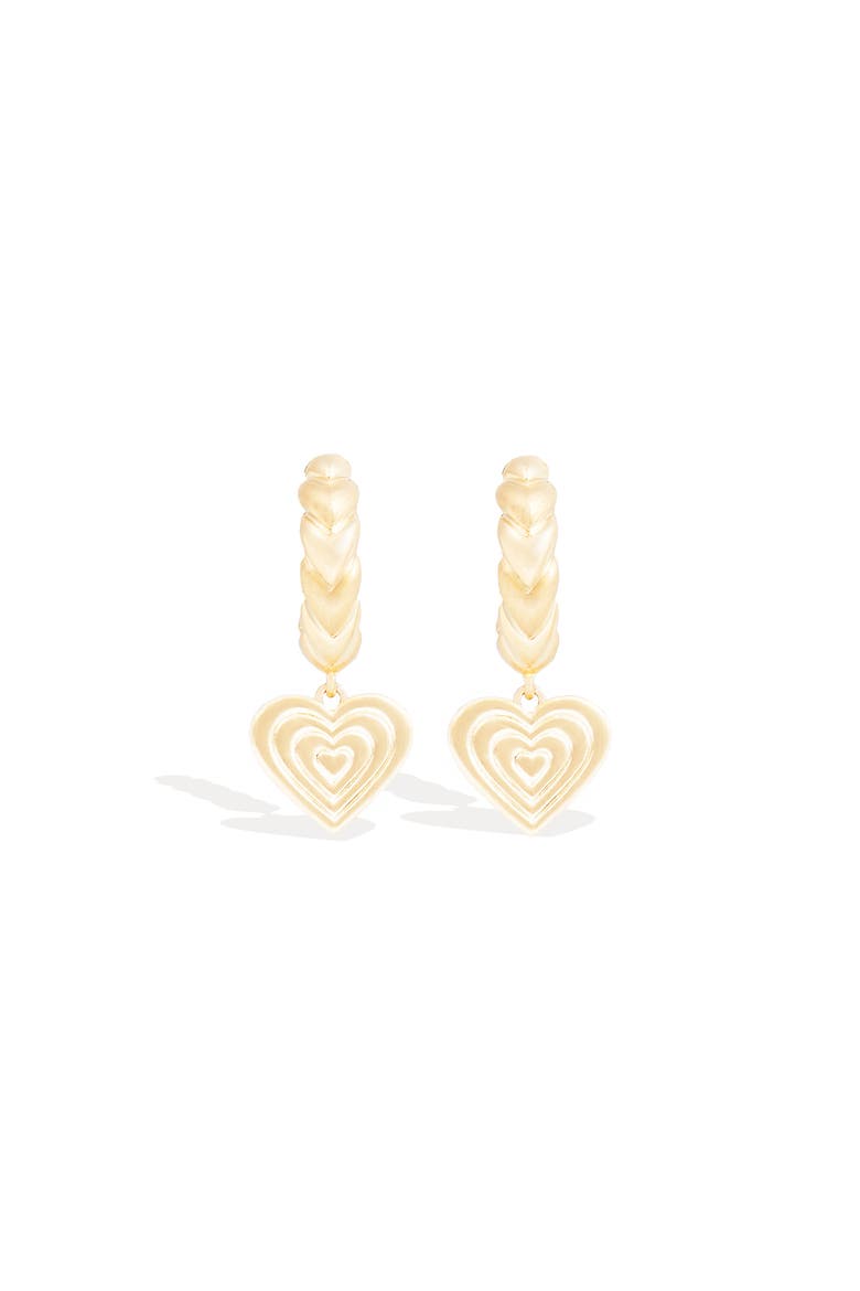 Juju Heart Charm Huggie, Alternate, color, Gold