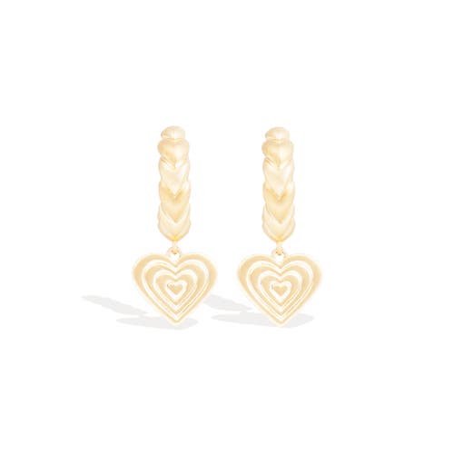 Campbell + Charlotte Juju Heart Charm Huggie In Gold