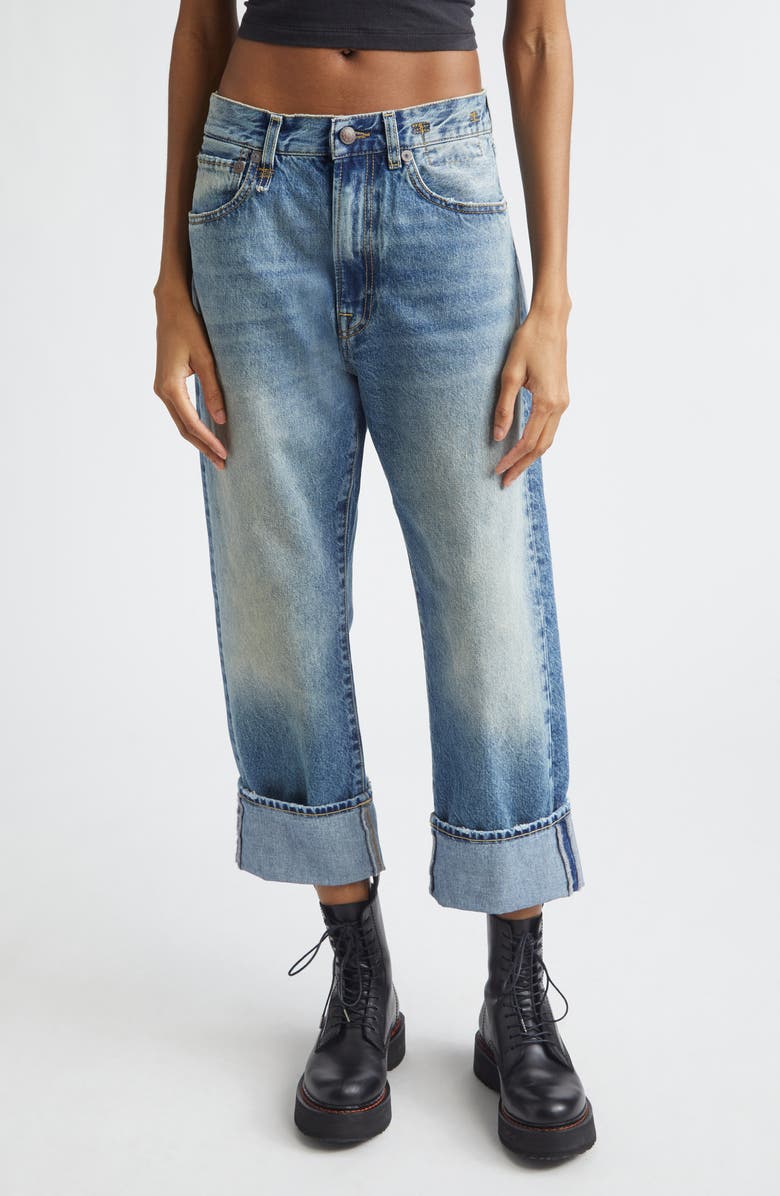 R13 Cuffed X-Boyfriend Jeans, Main, color, Jasper