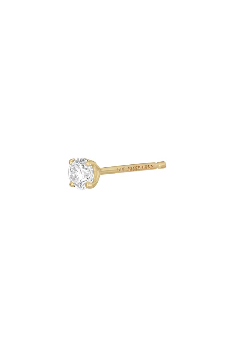 14K Gold Single Diamond Stud Earring, Main, color, 14K YELLOW GOLD