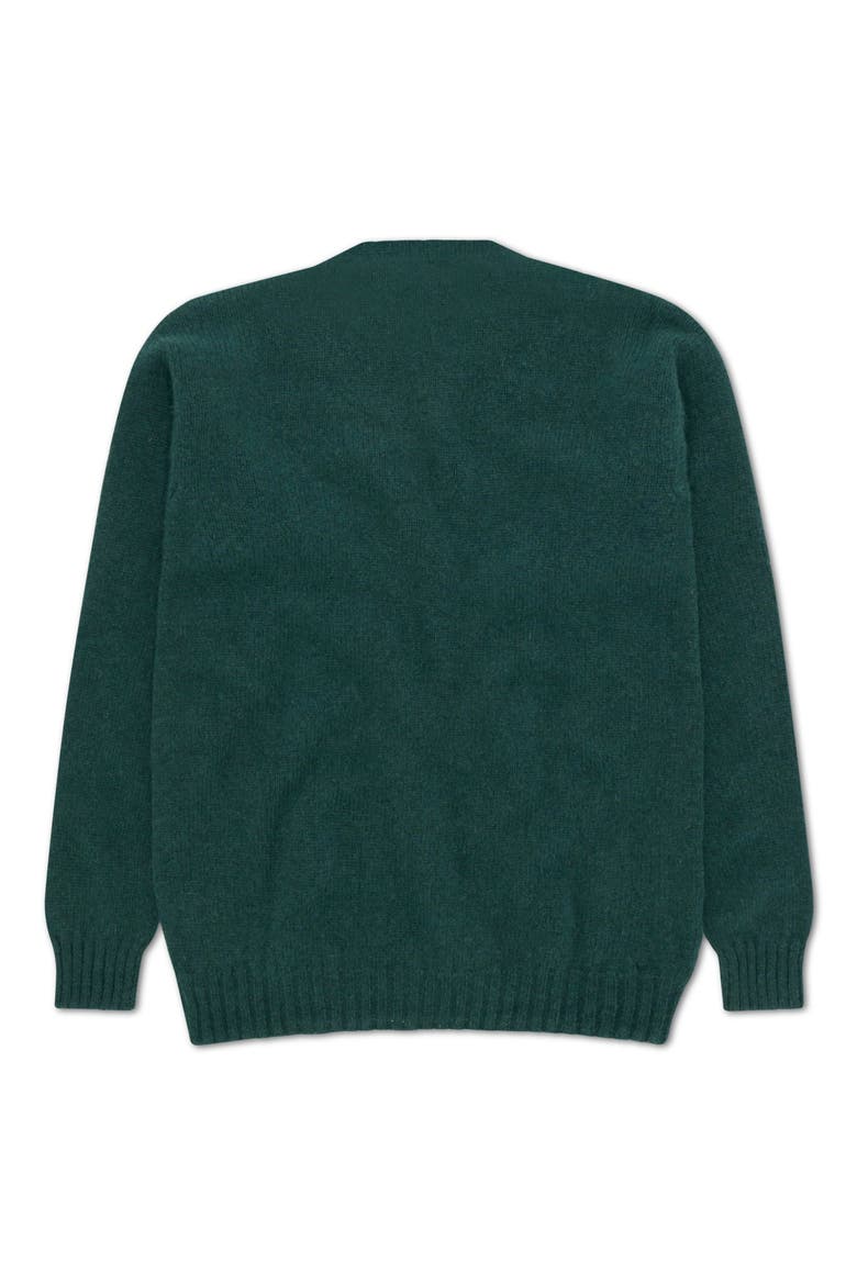 Shetland Crew Neck Sweater, Alternate, color, Forest Green