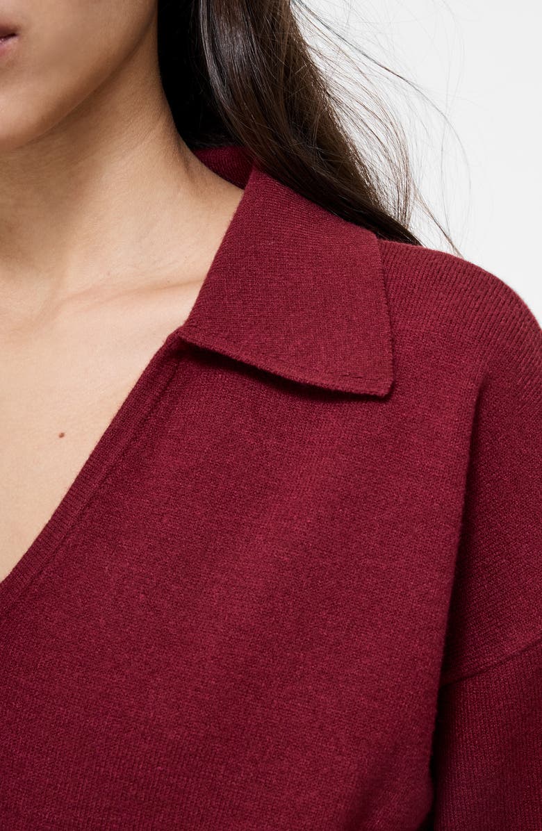 French Connection Sloane Johnny Collar Pullover, Alternate, color, 50-Cabernet