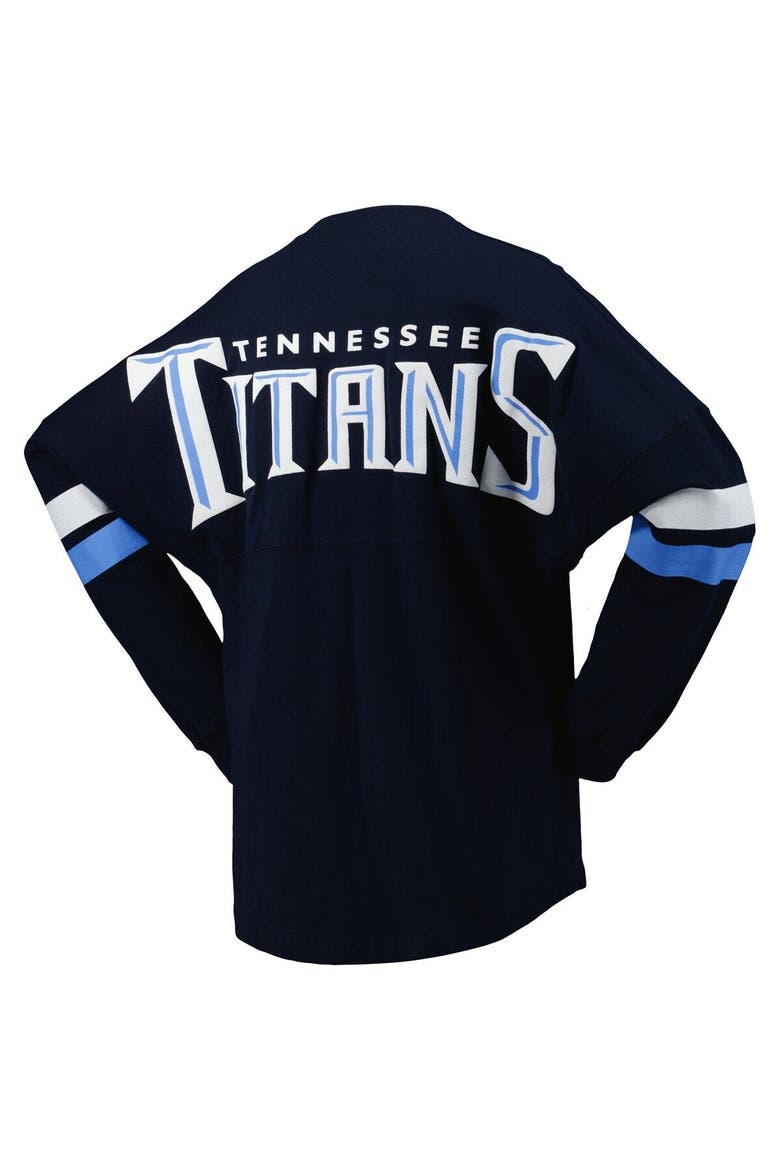 Women's Fanatics Branded Navy Tennessee Titans Spirit Jersey Lace-Up V-Neck Long Sleeve T-Shirt, Alternate, color, Navy