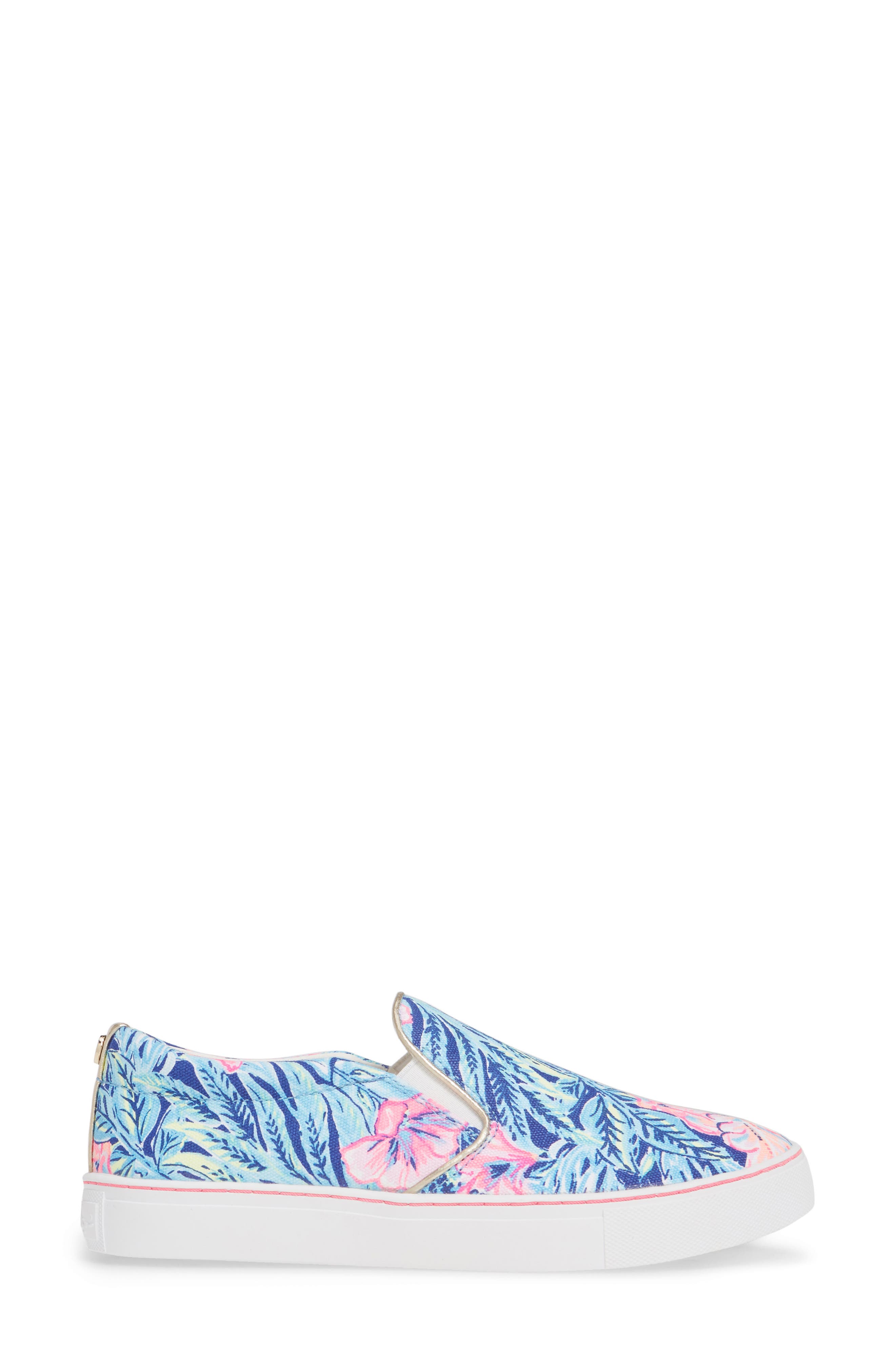 Julie Sneaker, Alternate, color, LAPIS BLOOMS PRINT