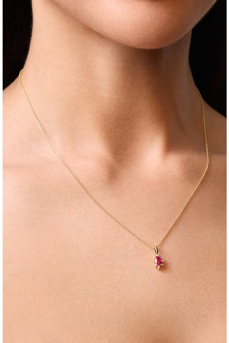 El Mar Ruby & Diamond Pendant Necklace, Alternate, color, 18K YELLOW GOLD/ RUBY