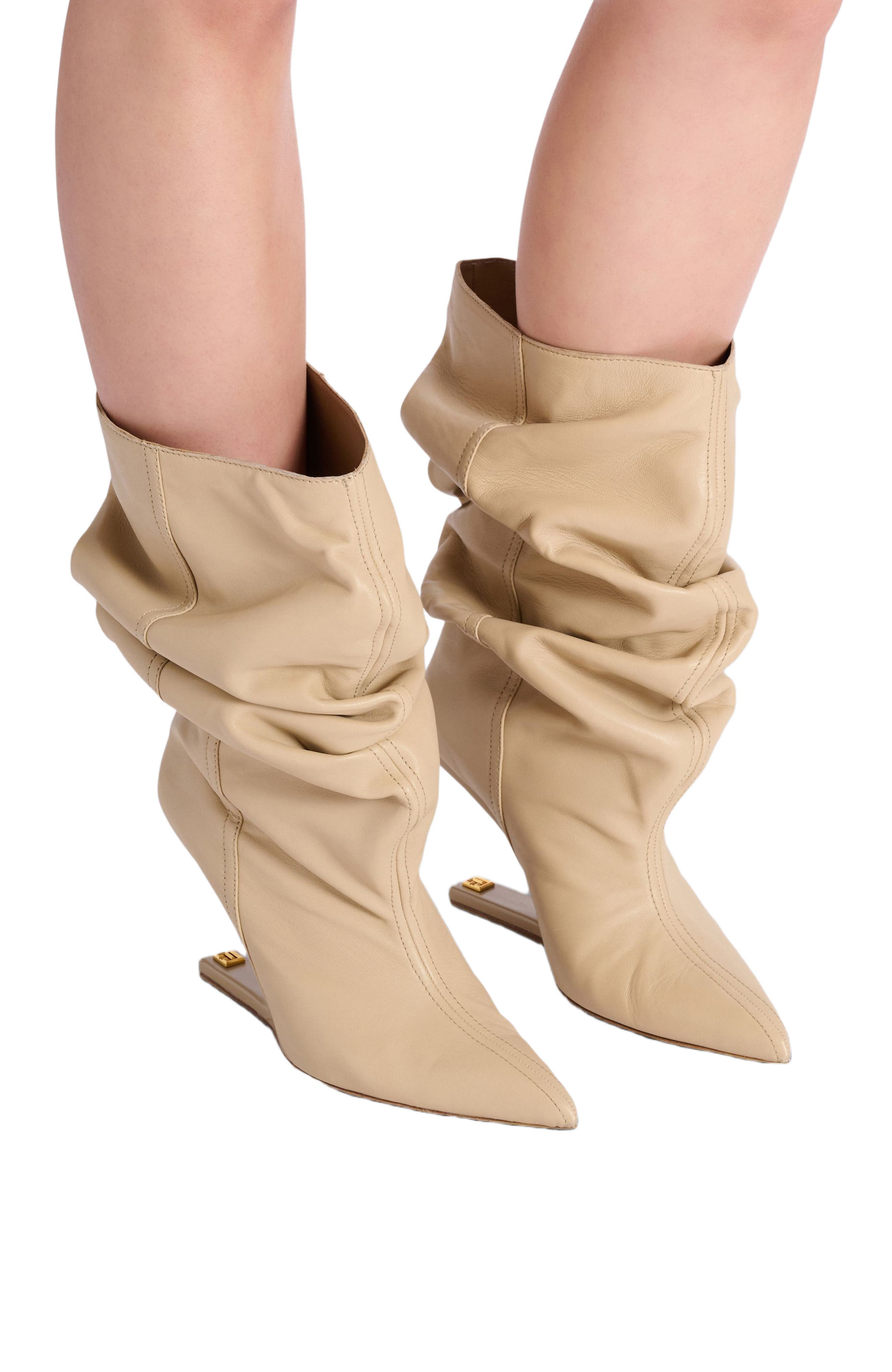 "No Wedge" smooth leather ankle boots - image 4