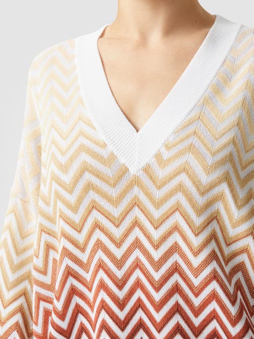 MISSONI MISSONI OVERSIZED DÉGRADÉ CHEVRON SWEATER WITH V-NECK