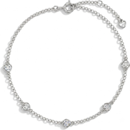In Season Jewelry CZ Heart Station Womens Bracelet
