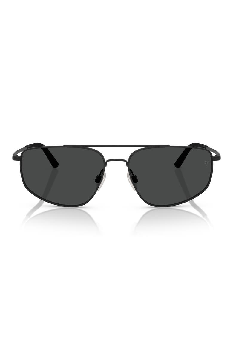 59mm Pilot Sunglasses, Main, color, MATTE BLACK/ DARK SLATE