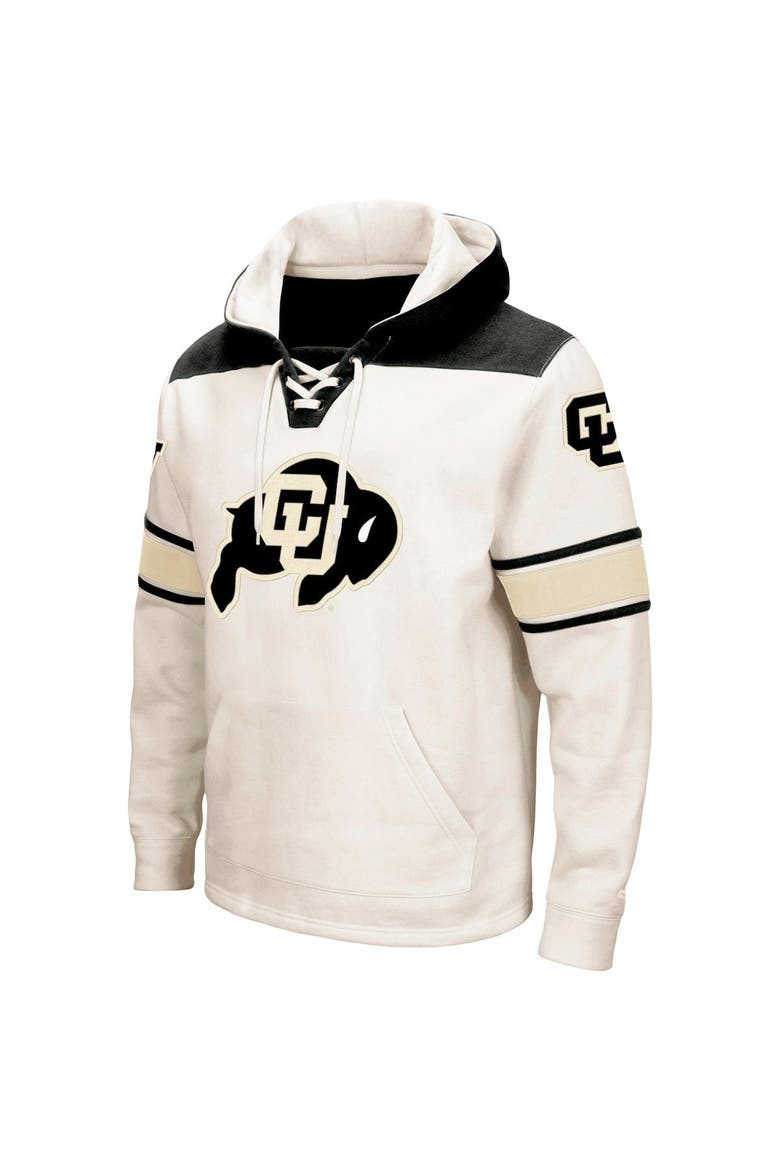 Men's Colosseum Cream Colorado Buffaloes 2.0 Lace-Up Hoodie, Alternate, color, Cream