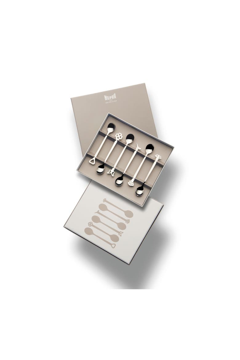 Evento Espresso Spoon Set - 6 Pieces, Alternate, color, Silver