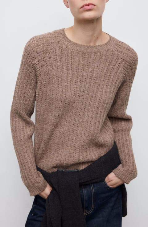 Pointelle Crewneck Sweater