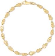 Bony Levy 14K Gold Textured Disc Bead Chain Bracelet