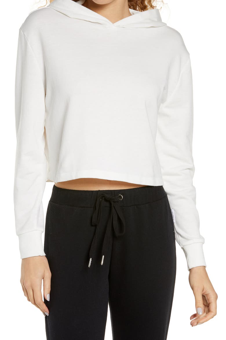 Women's Crop Hoodie, Main, color, IVORY