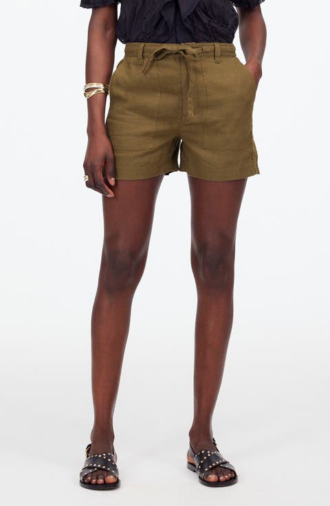 Drawstring Linen Shorts