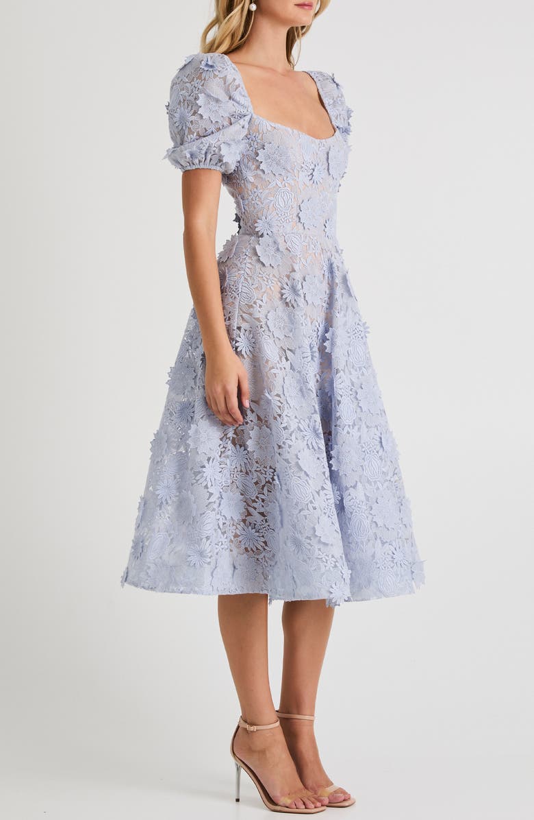 HELSI Mallory Floral Appliqué Cocktail Dress, Alternate, color, Sky