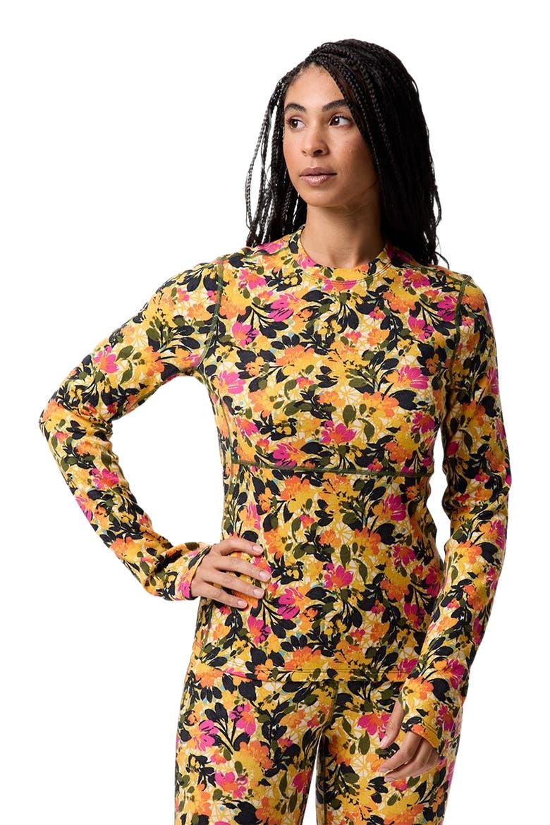 Cedars Rws Merino Mid-Wt Baselayer Crew Top - Women's, Main, color, Wild Floral Print