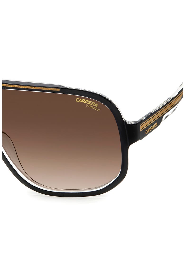 63mm Oversize Rectangular Navigator Sunglasses, Alternate, color, BLACK GOLD/ BROWN GRADIENT