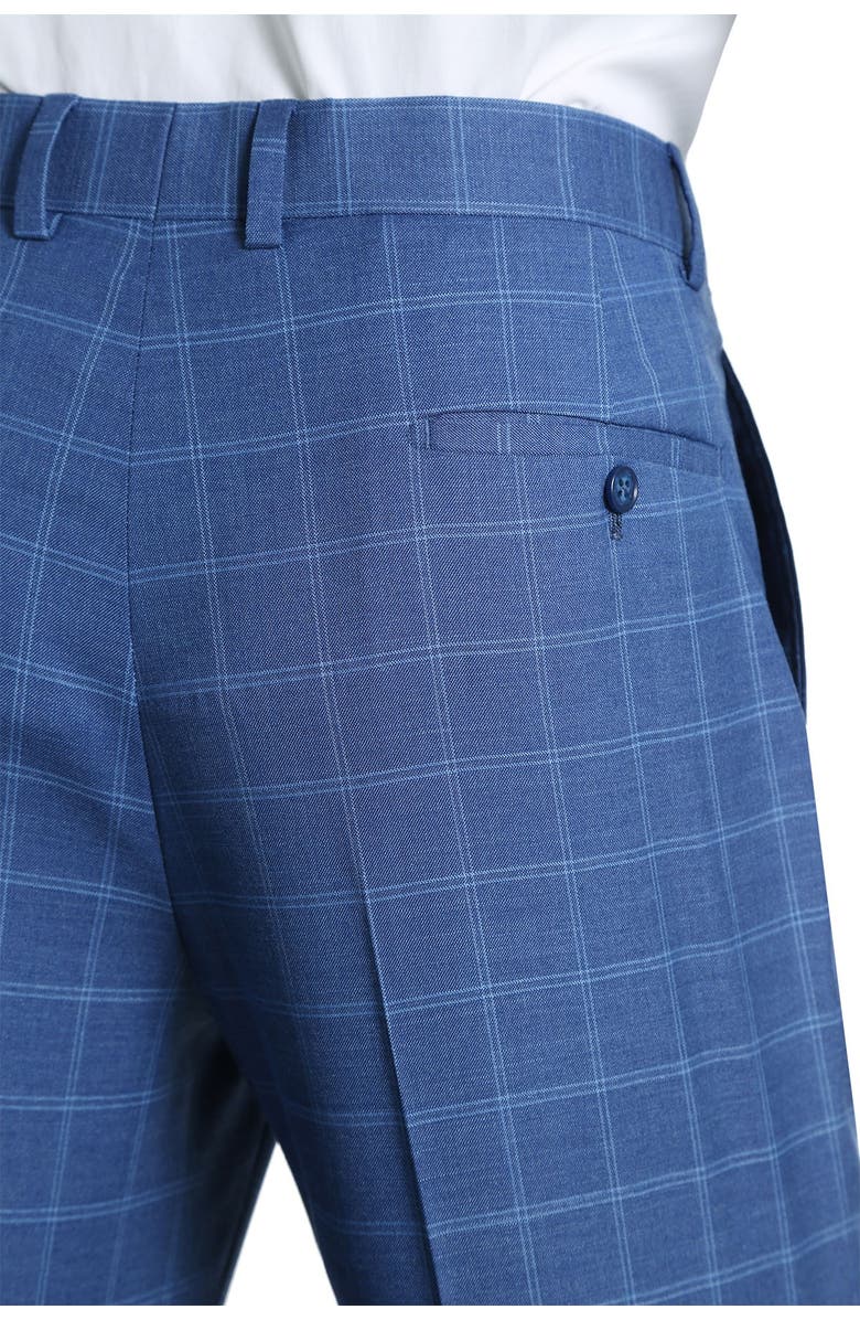 English Laundry Blue Plaid Slim Fit Single Breasted Suit, Alternate, color,