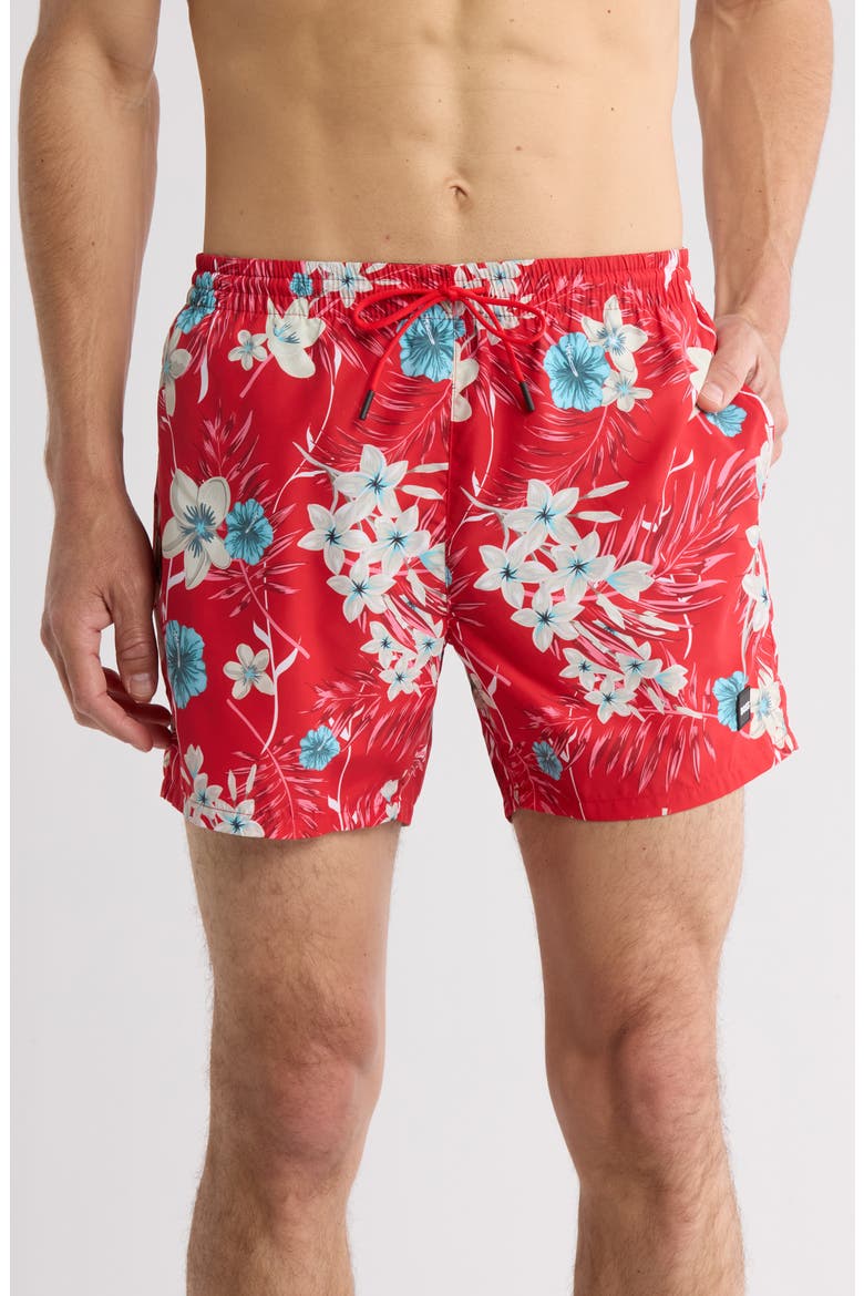 Piranha Recycled Polyester Swim Trunks, Main, color, BRIGHT RED